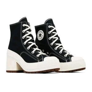 Converse Platform Chuck Taylor High-Top Lace-Up Boots in Black/White